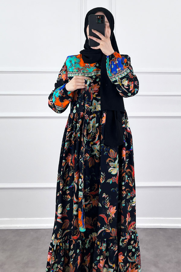 Lotus Elbise - Siyah