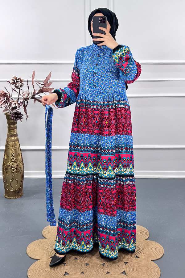 Otantik Elbise - Mavi