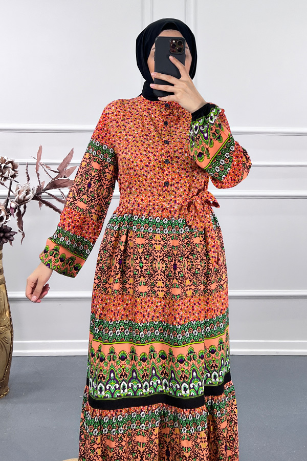 Otantik Elbise - Turuncu