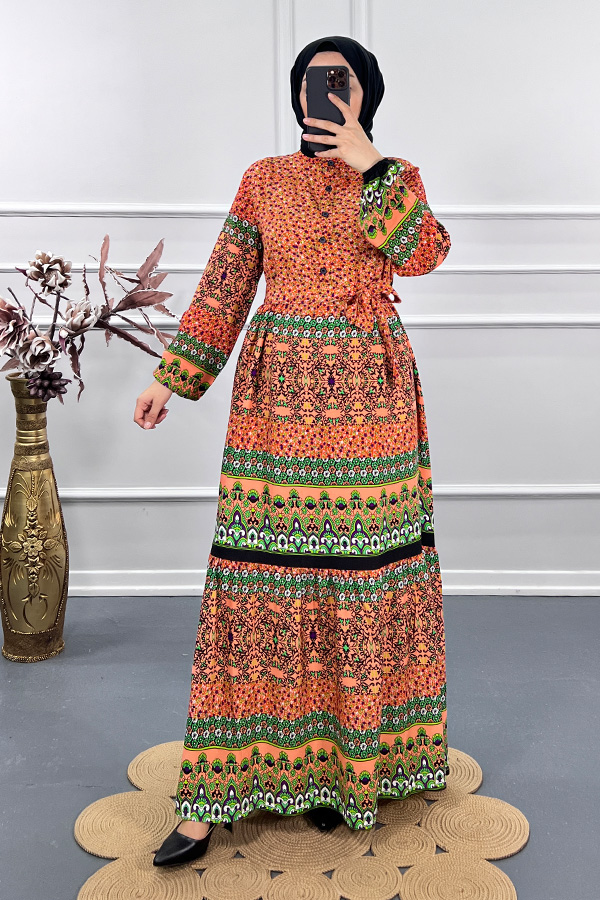 Otantik Elbise - Turuncu