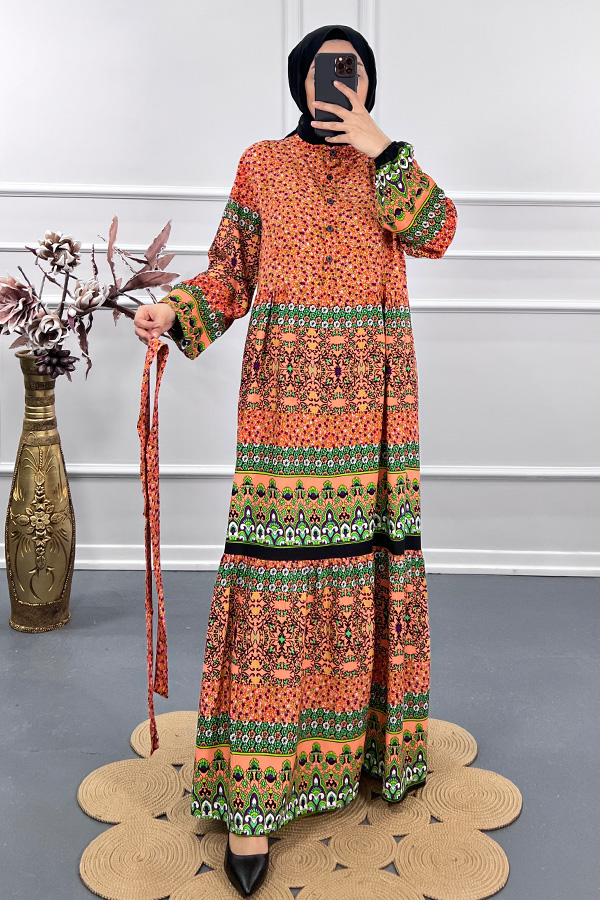 Otantik Elbise - Turuncu