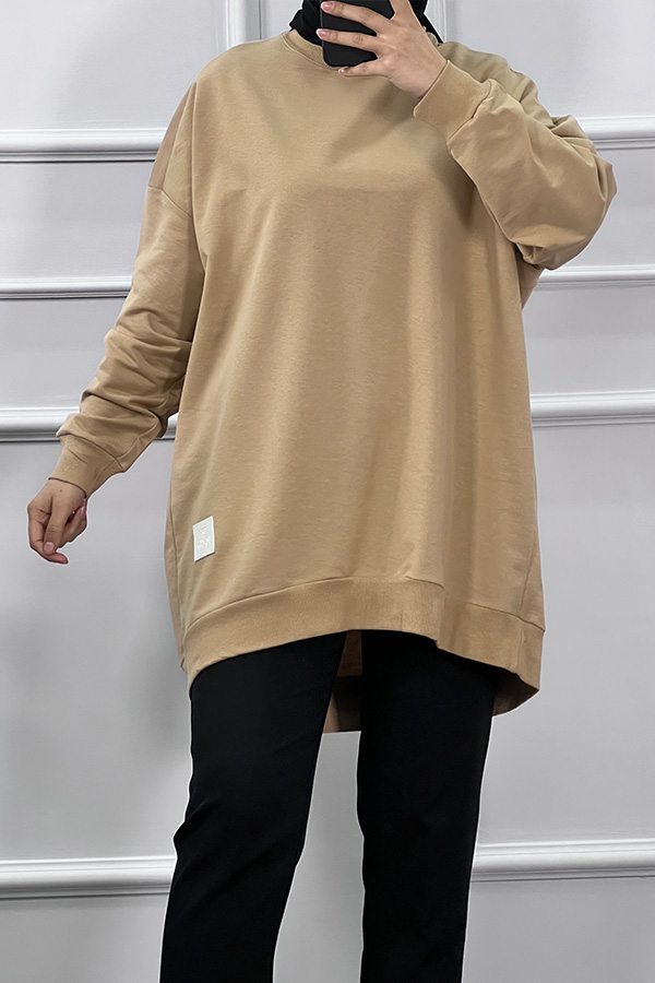 Oversize Tunik - Sütlü Kahve