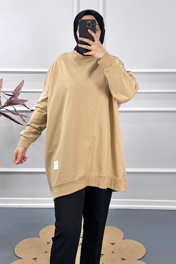 Oversize Tunik - Sütlü Kahve