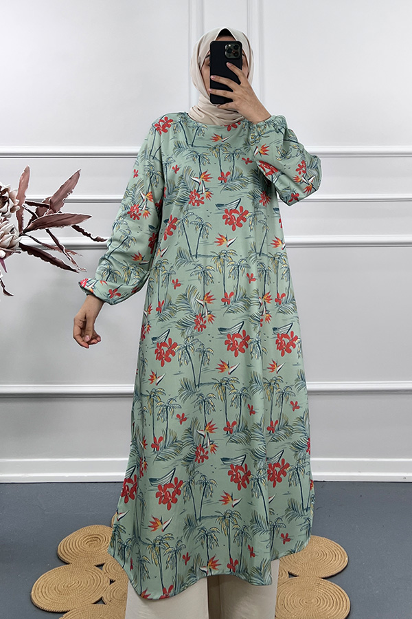 Palmiye Tunik - Yeşil