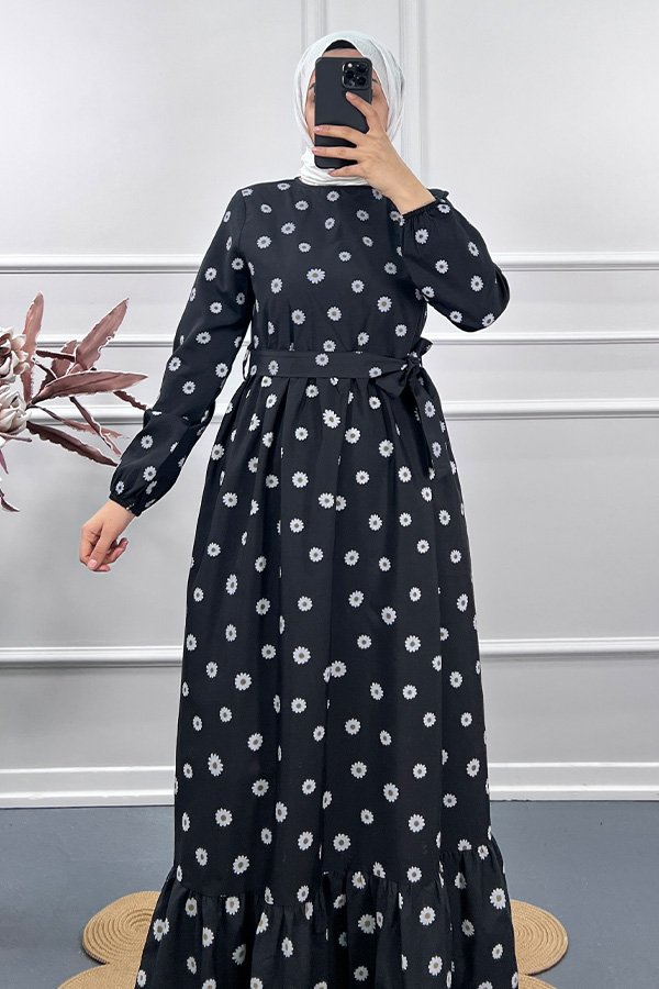 Papatya Elbise - Siyah