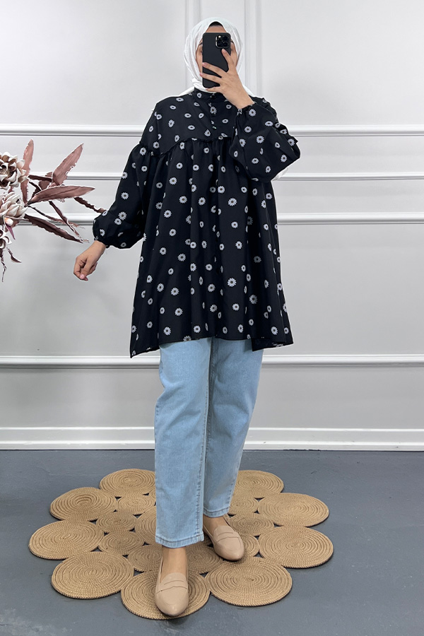 Papatya Gömlek Tunik - Siyah Papatya Gömlek Tunik - Siyah