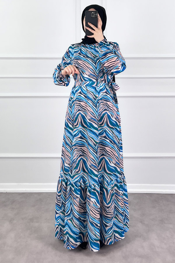 Pastel Elbise - Mavi