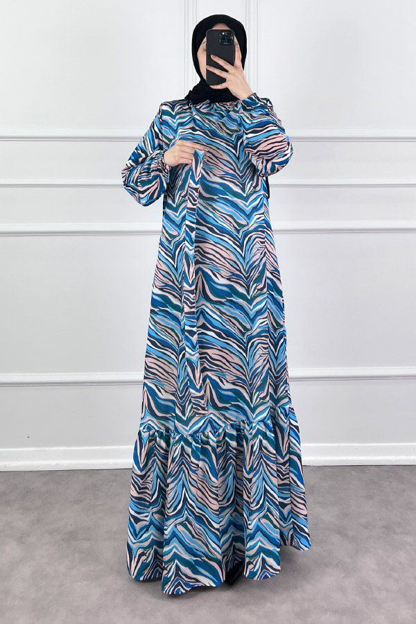 Pastel Elbise - Mavi