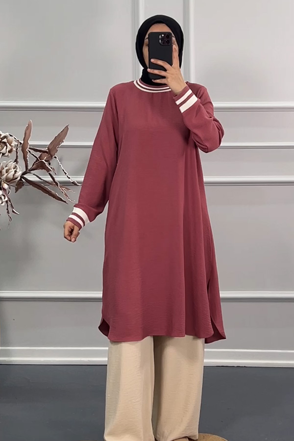 Ribanalı Tunik - Pembe