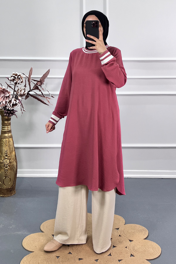 Ribanalı Tunik - Pembe