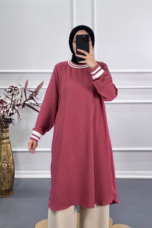 Ribanalı Tunik - Pembe