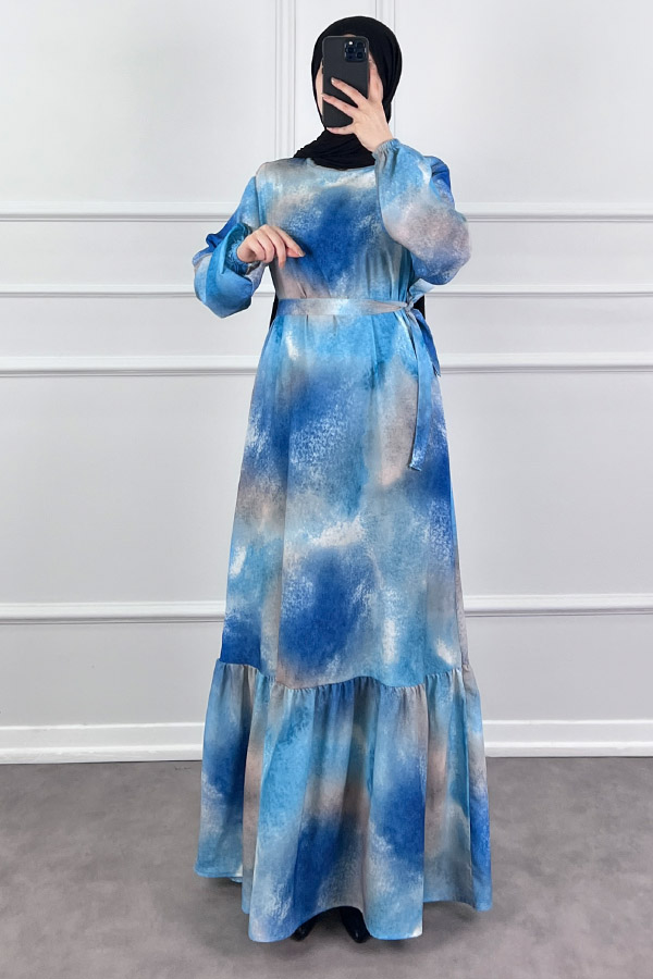 Sanatsal Elbise - Mavi