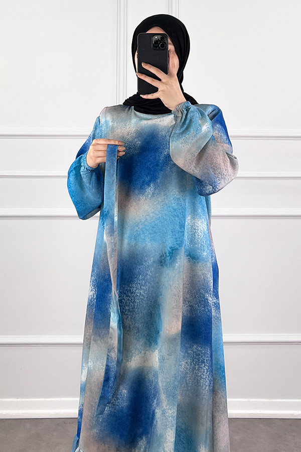 Sanatsal Elbise - Mavi