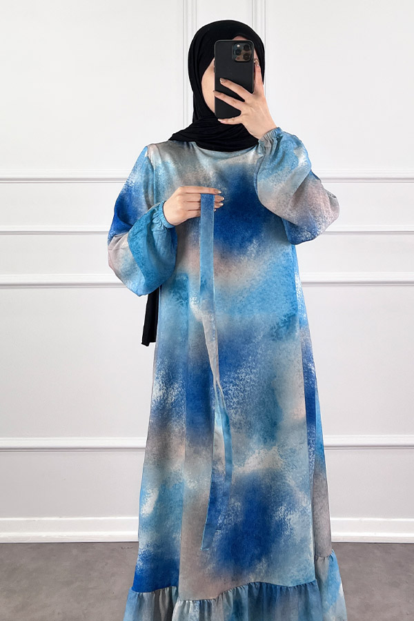 Sanatsal Elbise - Mavi