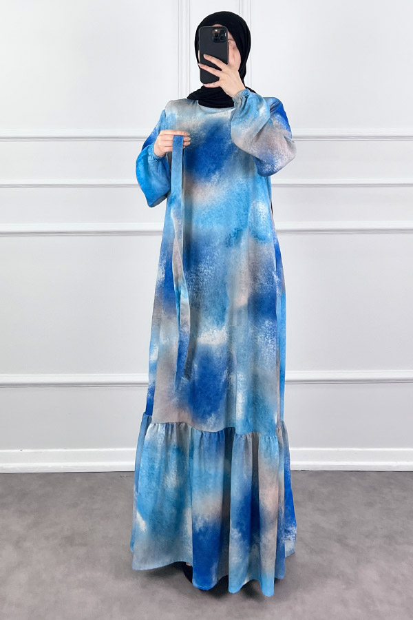 Sanatsal Elbise - Mavi