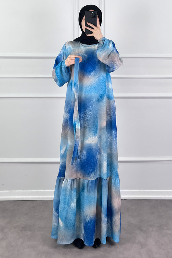 Sanatsal Elbise - Mavi