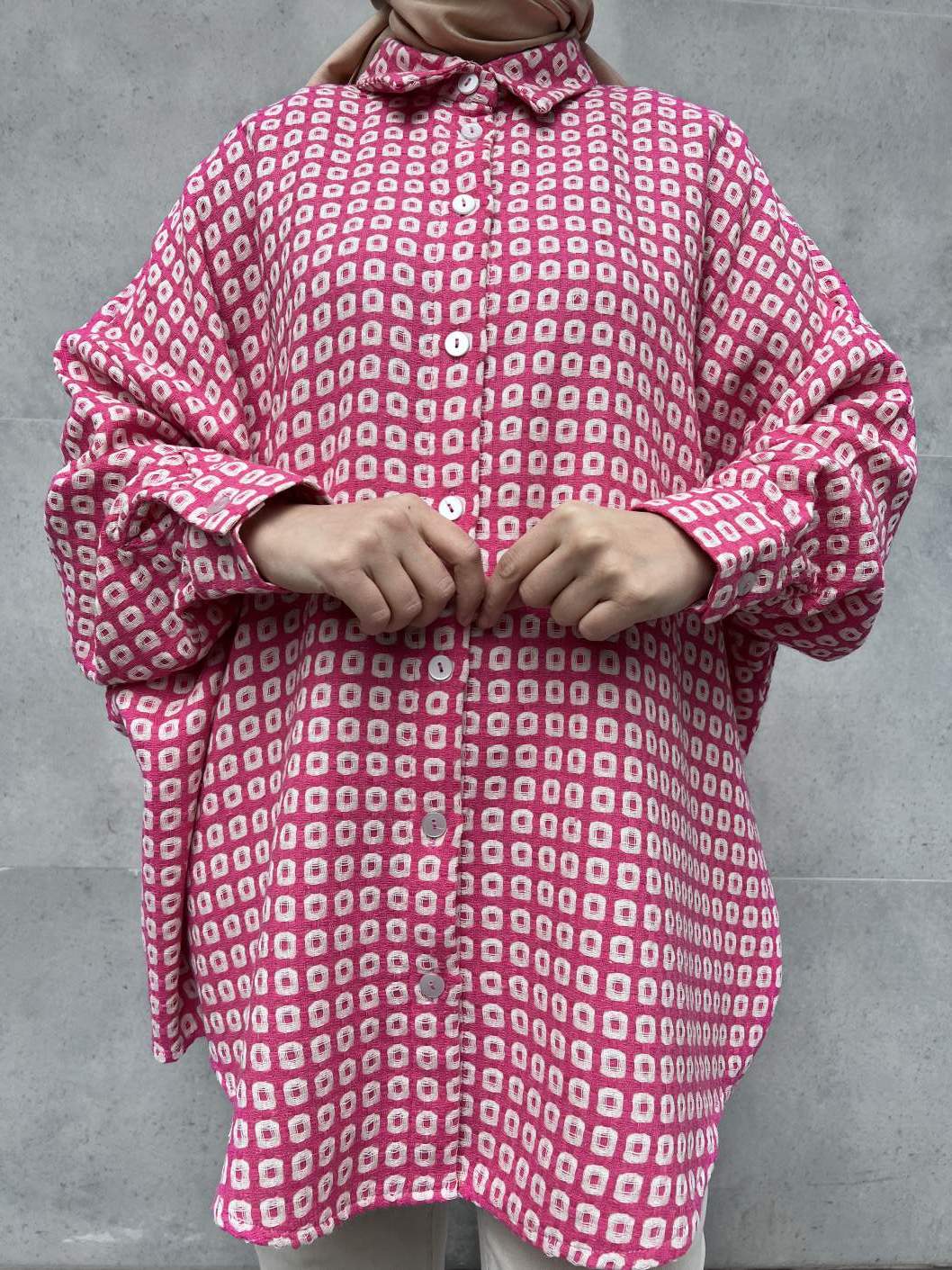 Şanel Kumaş Gömlek - Pembe Şanel Kumaş Gömlek - Pembe