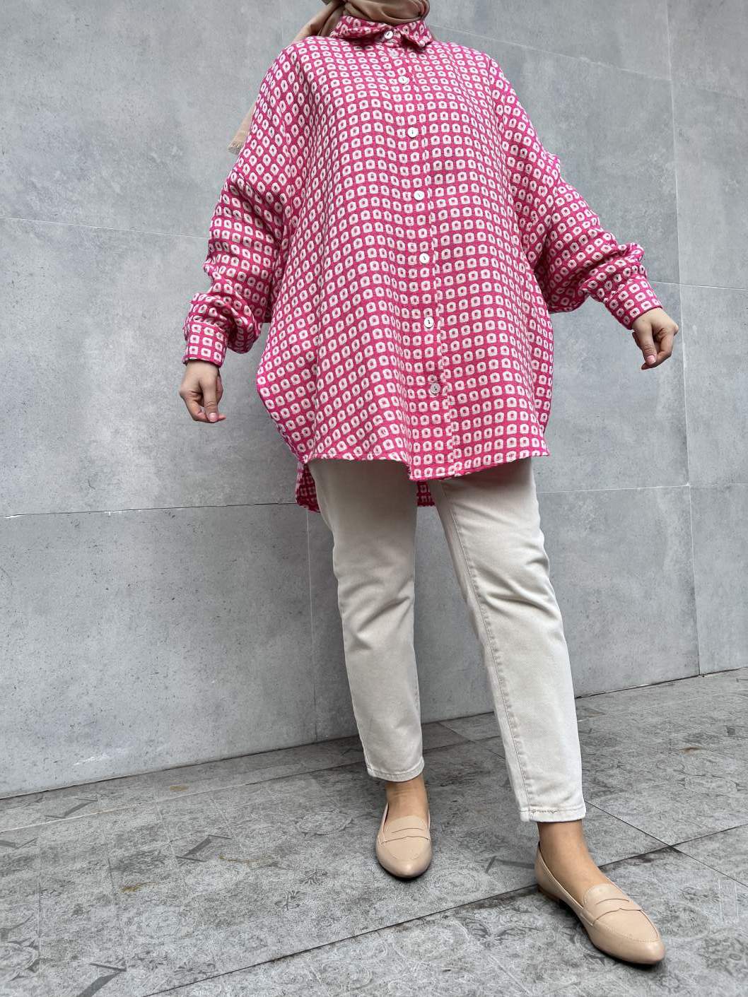 Şanel Kumaş Gömlek - Pembe Şanel Kumaş Gömlek - Pembe