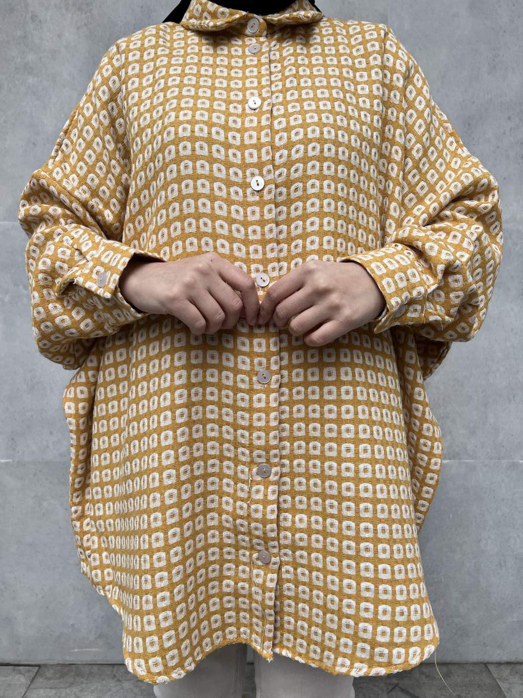 Şanel Kumaş Gömlek - Sarı