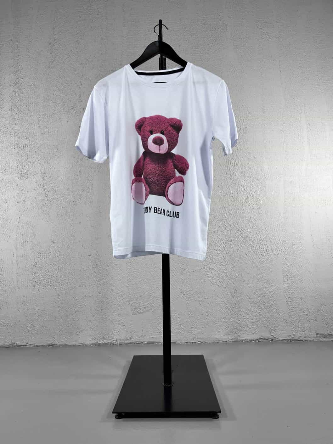 Teddy Baskılı Tişört - Beyaz