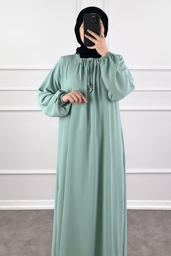 Tesettür Ferace Elbise - Bulut Mavisi