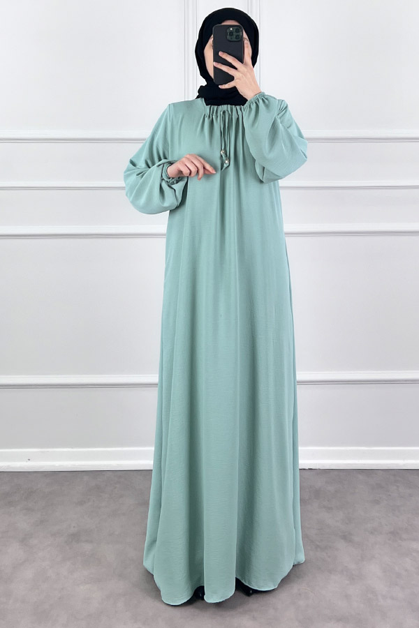 Tesettür Ferace Elbise - Bulut Mavisi