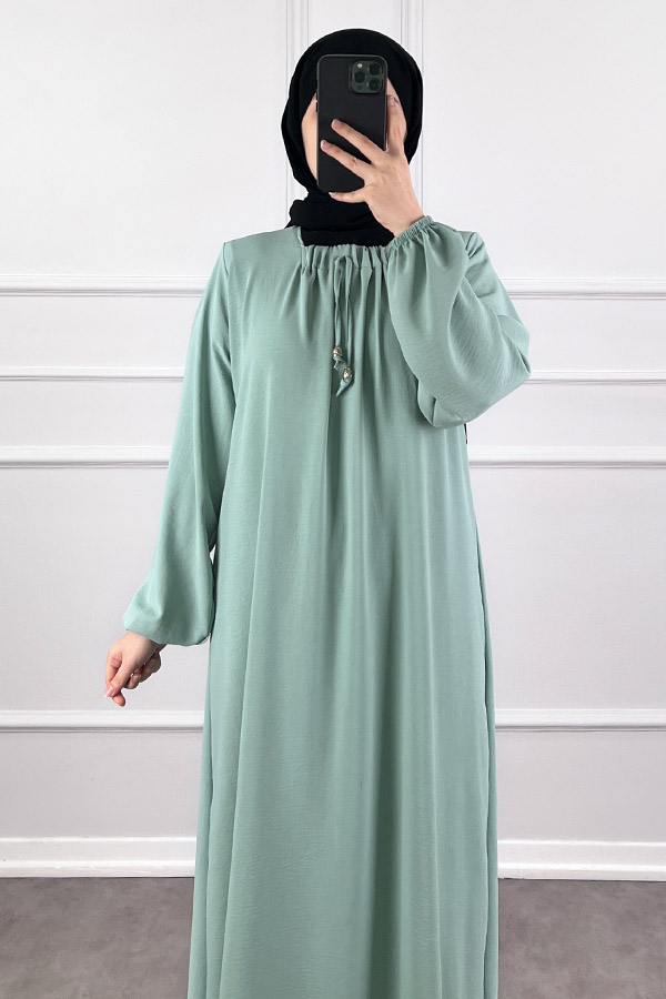 Tesettür Ferace Elbise - Bulut Mavisi