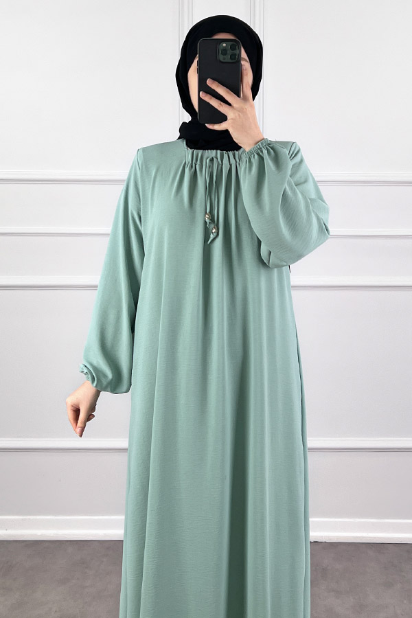 Tesettür Ferace Elbise - Bulut Mavisi