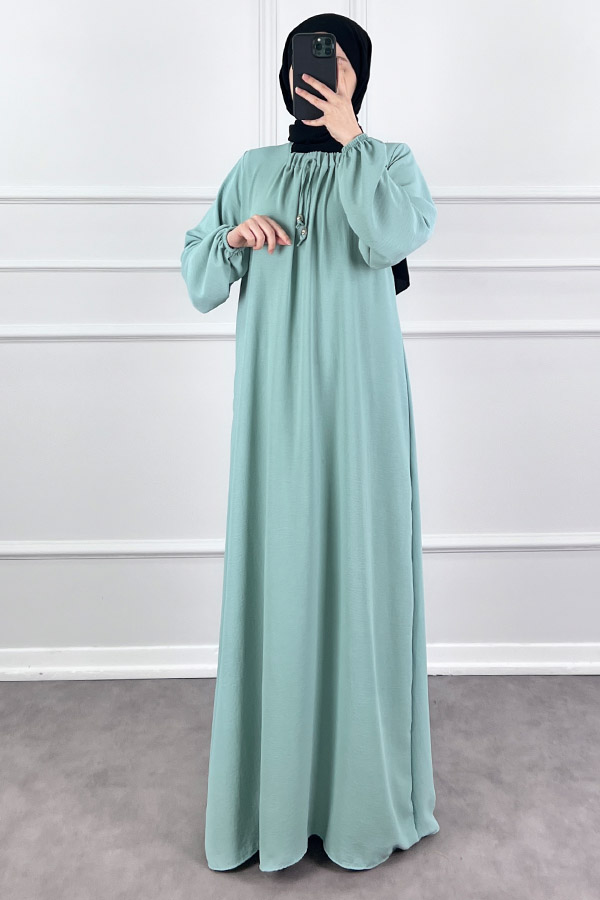 Tesettür Ferace Elbise - Bulut Mavisi