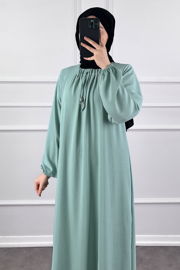 Tesettür Ferace Elbise - Bulut Mavisi
