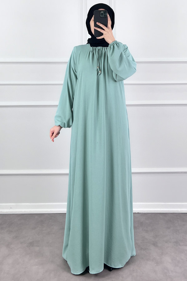Tesettür Ferace Elbise - Bulut Mavisi