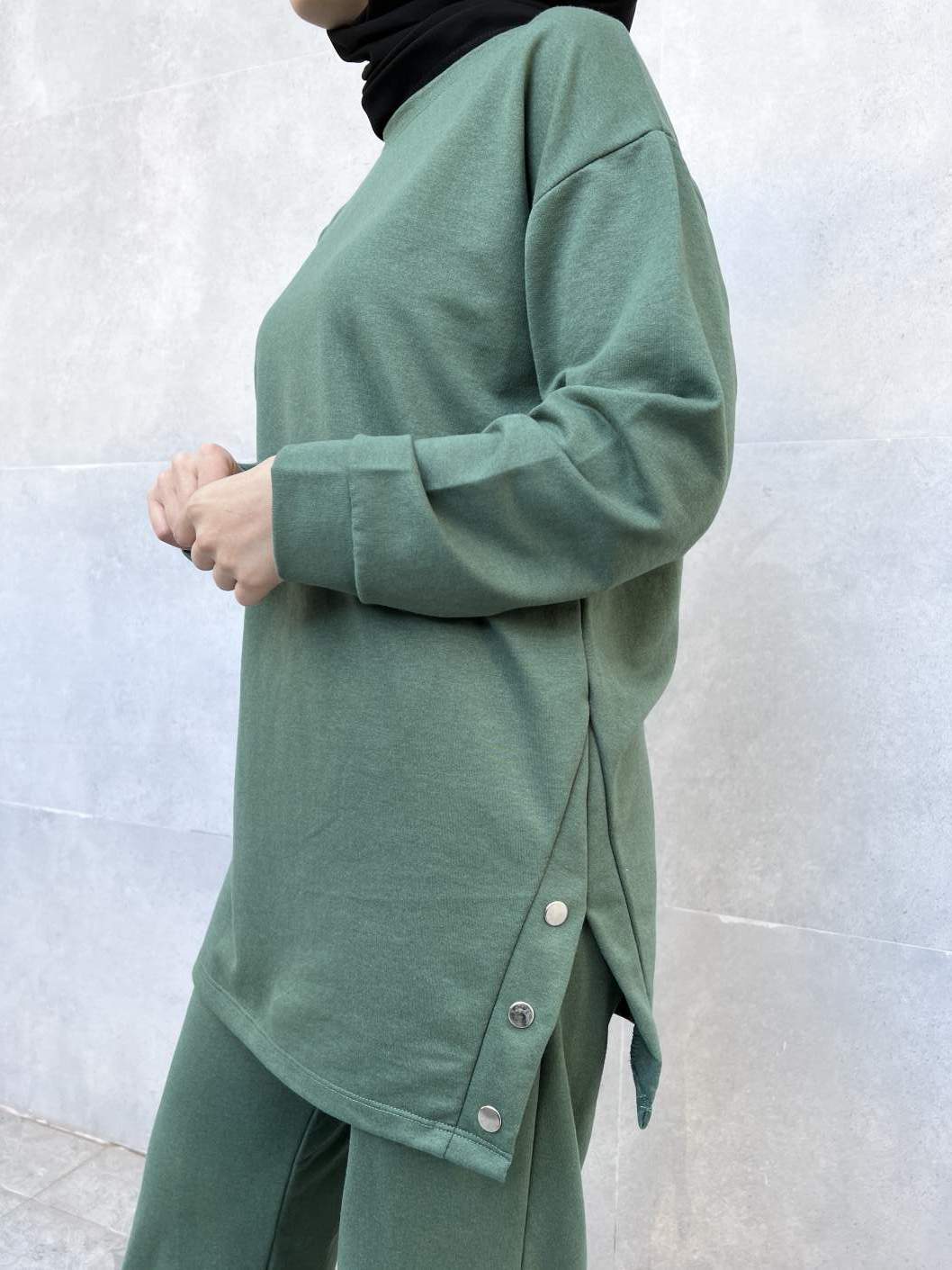 Üst ve Alt Çıtçıtlı İkili Takım - Yeşil