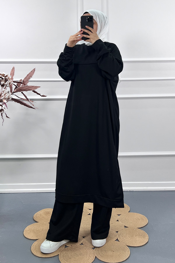 Uzun İki İplik Takım - Siyah