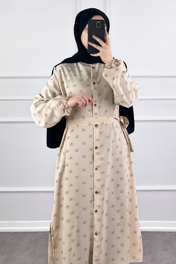 Vip Tesettür Takım - Krem