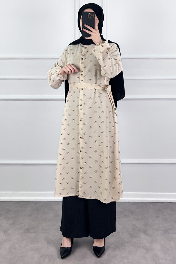 Vip Tesettür Takım - Krem
