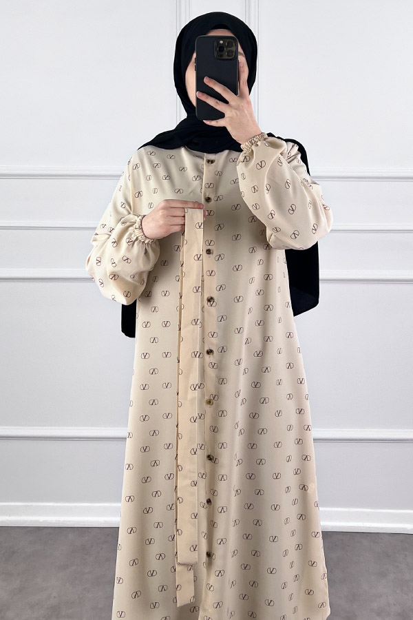 Vip Tesettür Takım - Krem