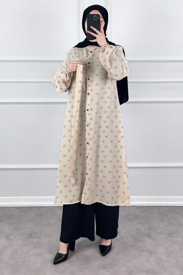 Vip Tesettür Takım - Krem