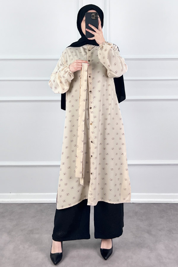 Vip Tesettür Takım - Krem