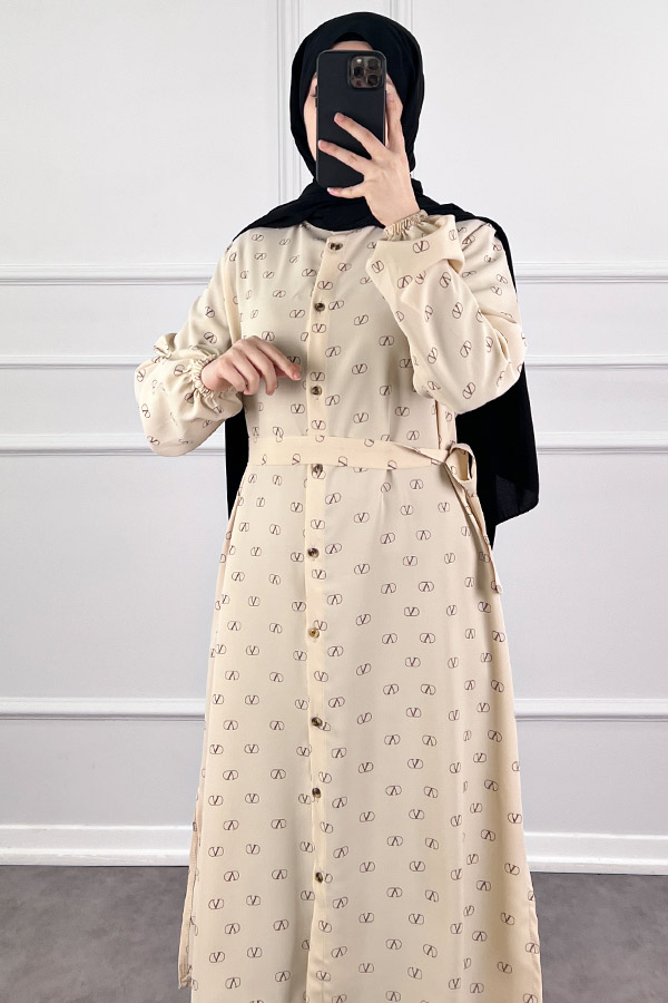 Vip Tesettür Takım - Krem