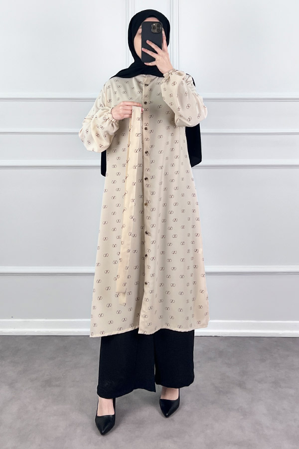 Vip Tesettür Takım - Krem