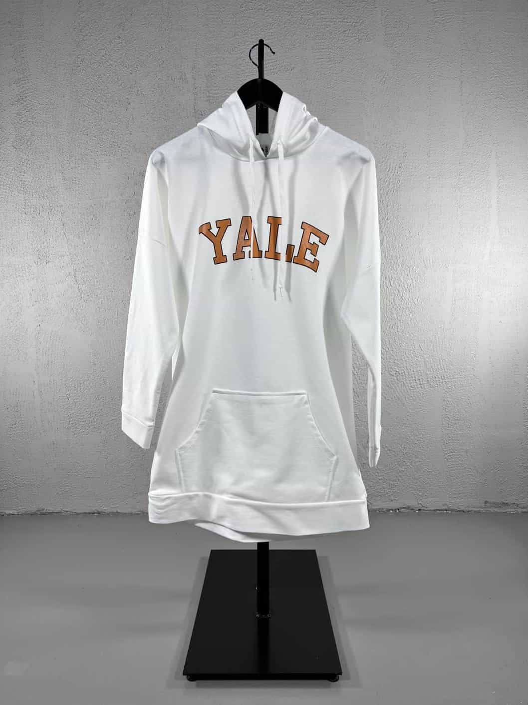 Yale Baskılı Kapüşonlu Sweatshirt - Beyaz