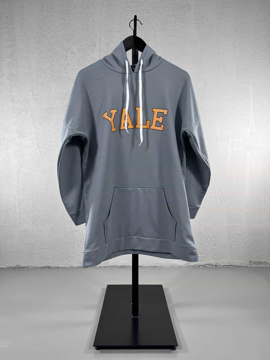 Yale Baskılı Kapüşonlu Sweatshirt - Gri