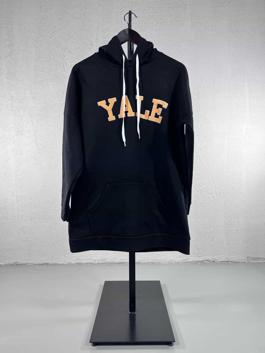 Yale Baskılı Kapüşonlu Sweatshirt - Siyah
