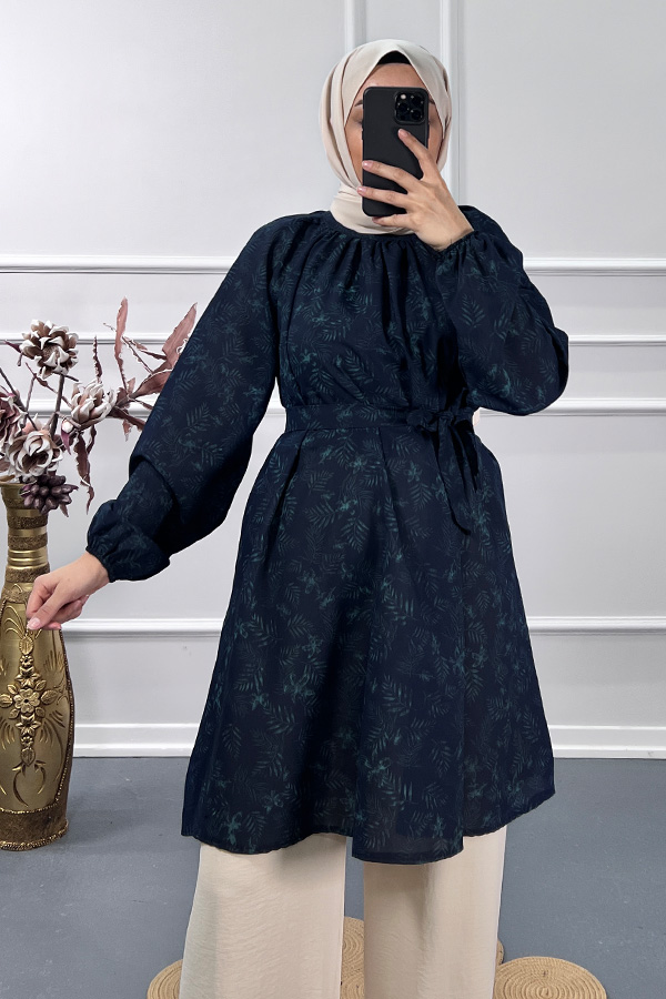 Yaprak Desenli Tunik - Yeşil Yaprak Desenli Tunik - Yeşil