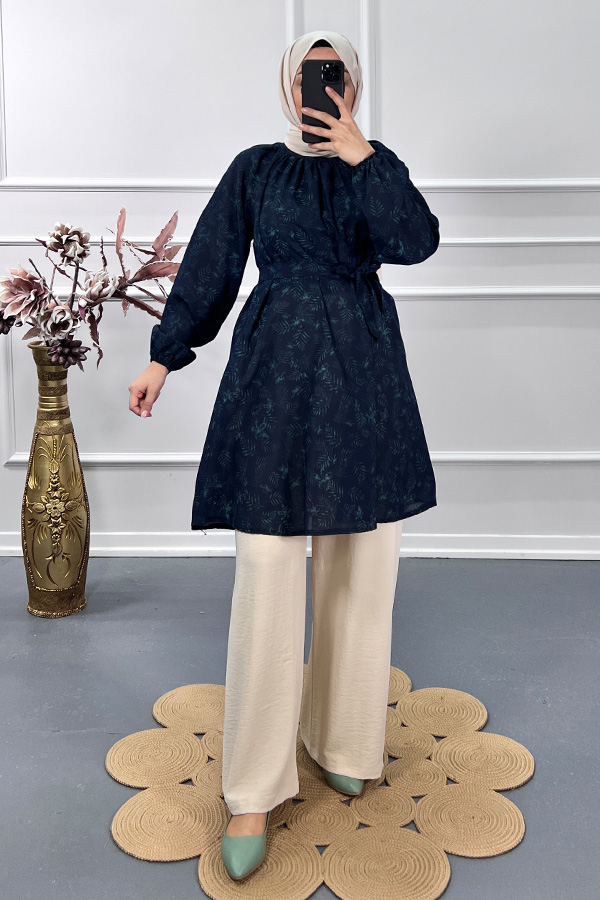 Yaprak Desenli Tunik - Yeşil Yaprak Desenli Tunik - Yeşil