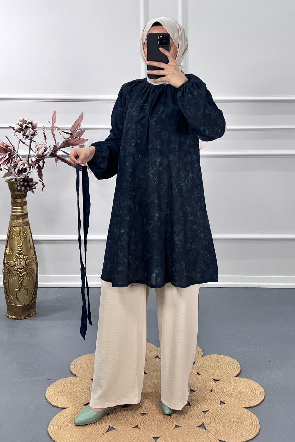 Yaprak Desenli Tunik - Yeşil Yaprak Desenli Tunik - Yeşil