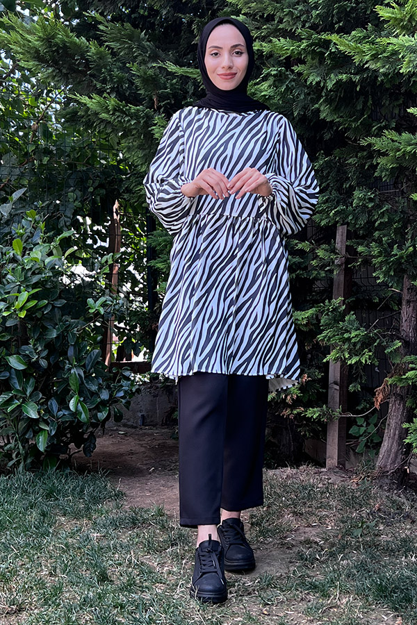 Zebra Desenli Tunik - Siyah Zebra Desenli Tunik - Siyah