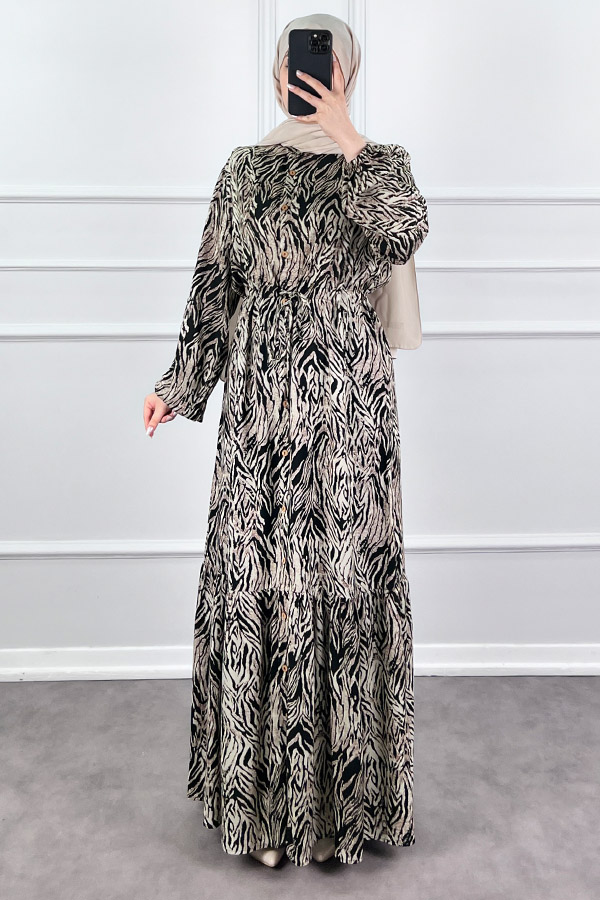 Zebra Elbise - Gold