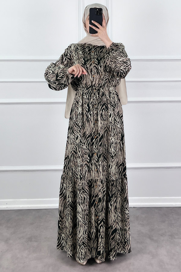 Zebra Elbise - Gold