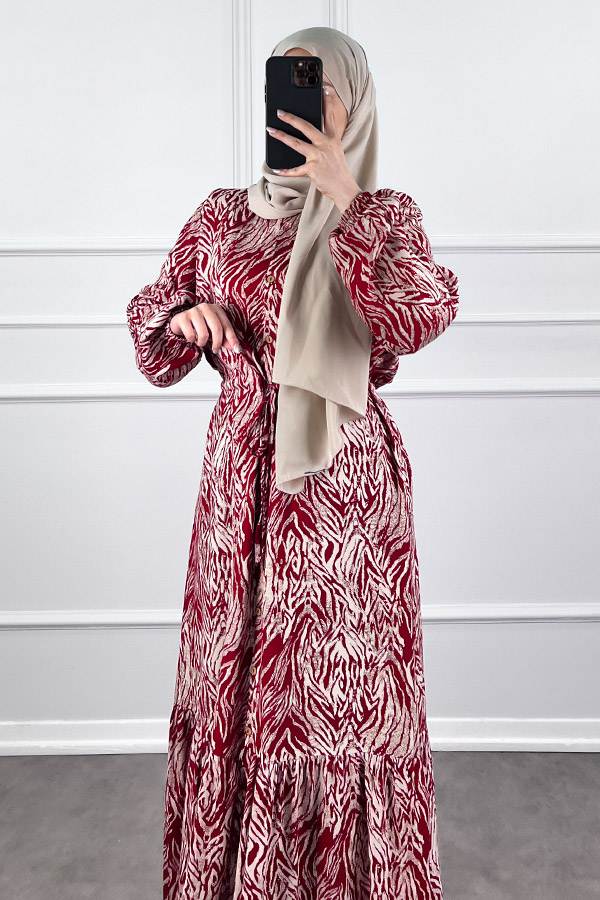 Zebra Elbise - Kırmızı